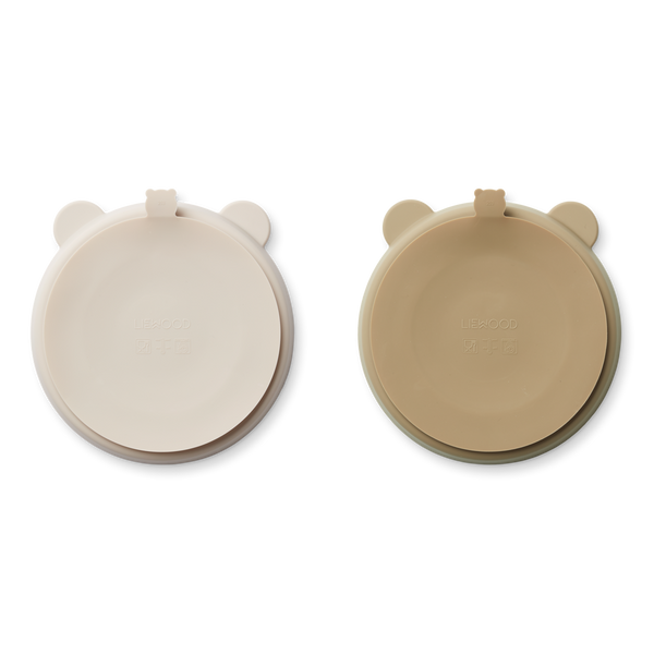 2-Pack Stacy Plate with Suction Cup Sandy / Oat