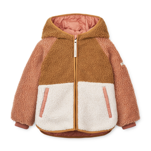 Jackson Wendejacke in Tuscany Rose Mix, wendbar, Fleece-Innenseite, zweiteilig mit Kapuze und Taschen.