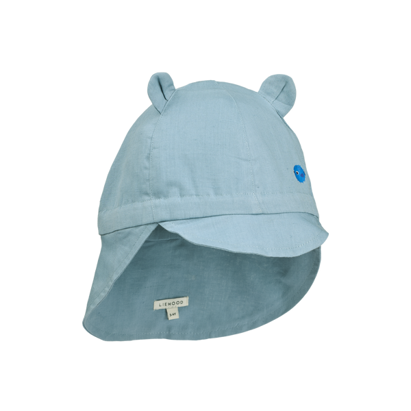 Gorm Linen Sun Hat with Ears Beach Blue