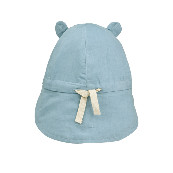 Gorm Linen Sun Hat with Ears Beach Blue