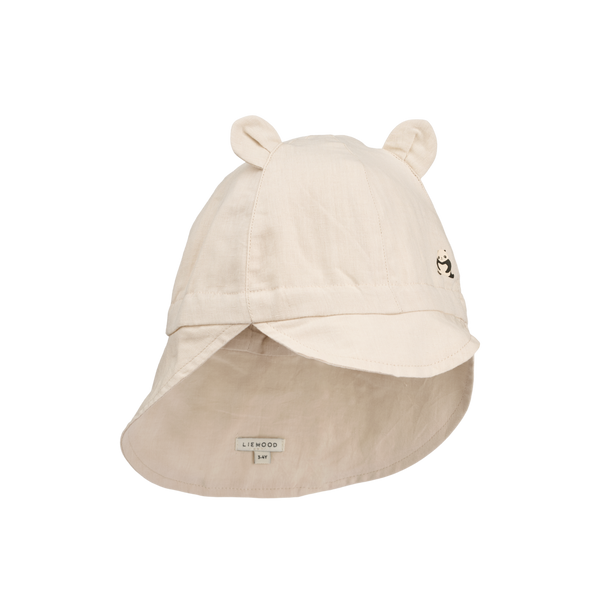 Gorm linen sun hat with ears Panda / Sandy