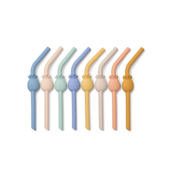 8-Pack Carlson Silicone Straws Pineapple 