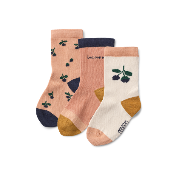 3-pack socks Silas Berry Pale Tuscany