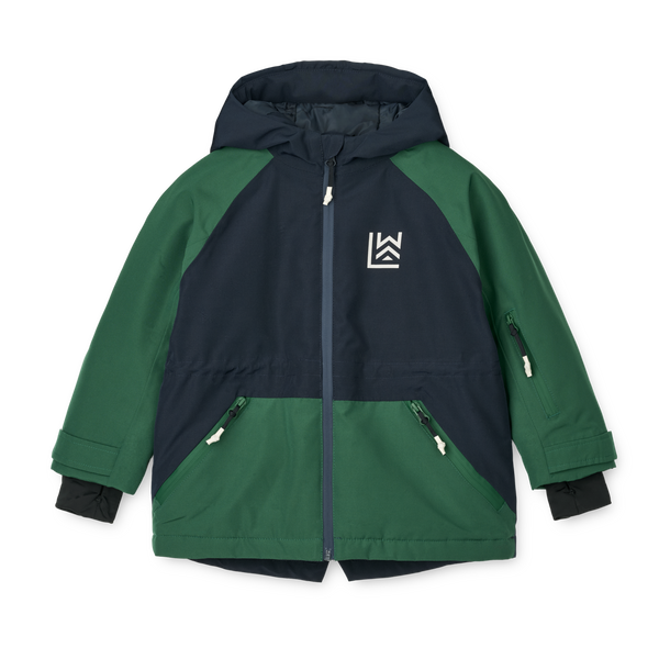 Kalle winter jacket Navy / Garden Green