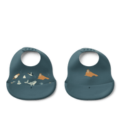 2-Pack Ember Silicone Bibs Arctic Sea