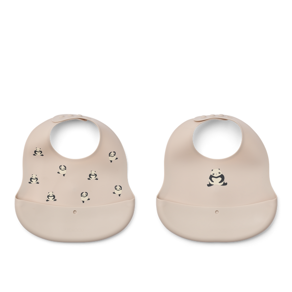 2-Pack Ember Silikon-Lätzchen Mini Panda
