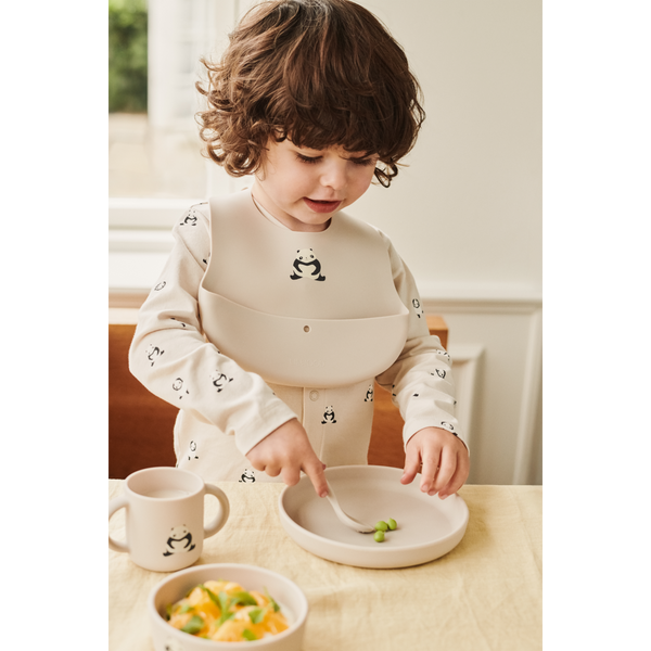 2-Pack Ember Silikon-Lätzchen Mini Panda