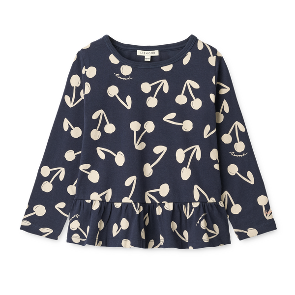Margit long-sleeved shirt Cherry blossom / Classic navy