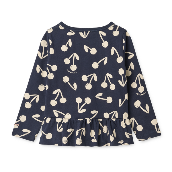 Margit long-sleeved shirt Cherry blossom / Classic navy