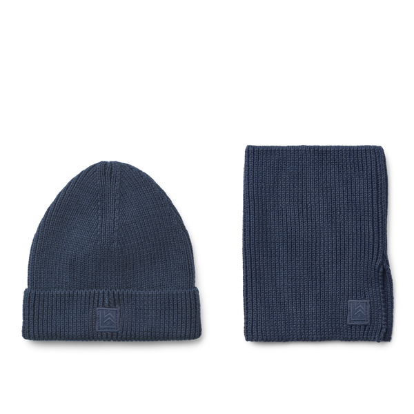 Lina Beanie + Neck Warmer Gift Set Classic Navy