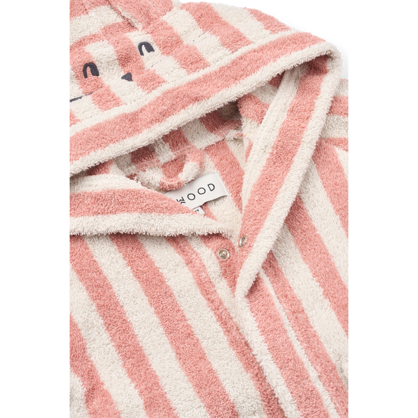 Lily bathrobe Coral blush / creme de la creme stripe