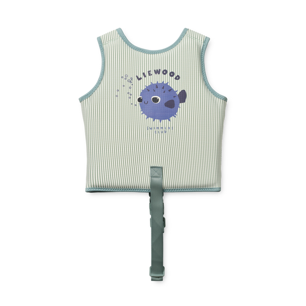 Dove Seersucker Swim Vest Peppermint / Sandy