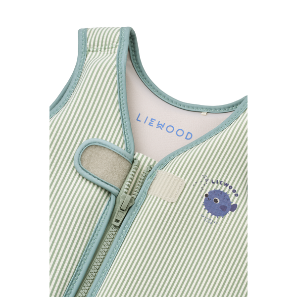 Dove Seersucker Swim Vest Peppermint / Sandy