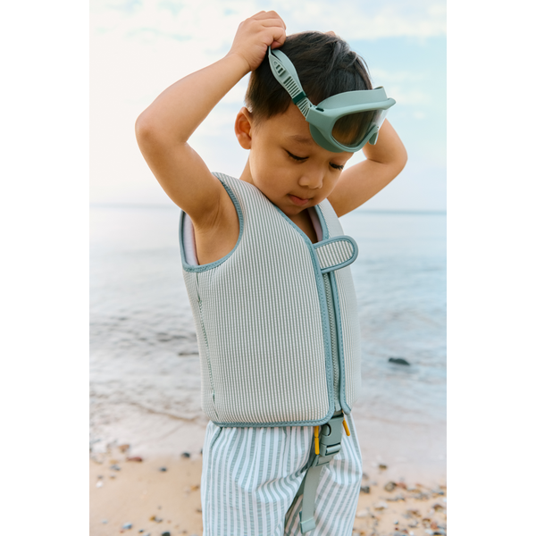 Dove Seersucker Swim Vest Peppermint / Sandy
