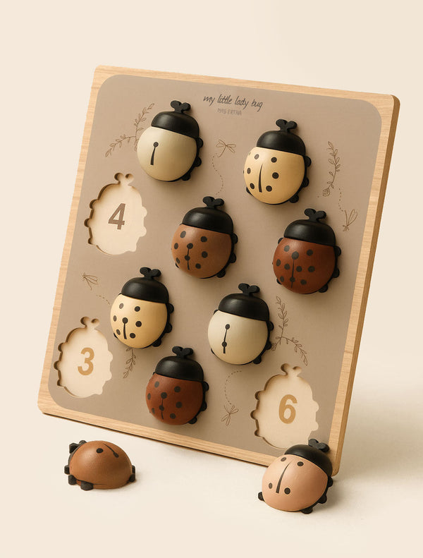 XL Wooden Counting Puzzle Ladybug
