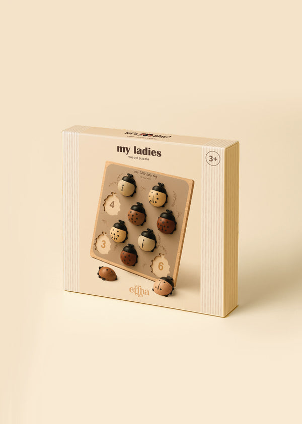 XL Wooden Counting Puzzle Ladybug