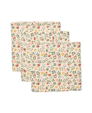Dear April Musselin-Waschlappen Ren Flower Market im 3er-Pack, je 30 × 30 cm