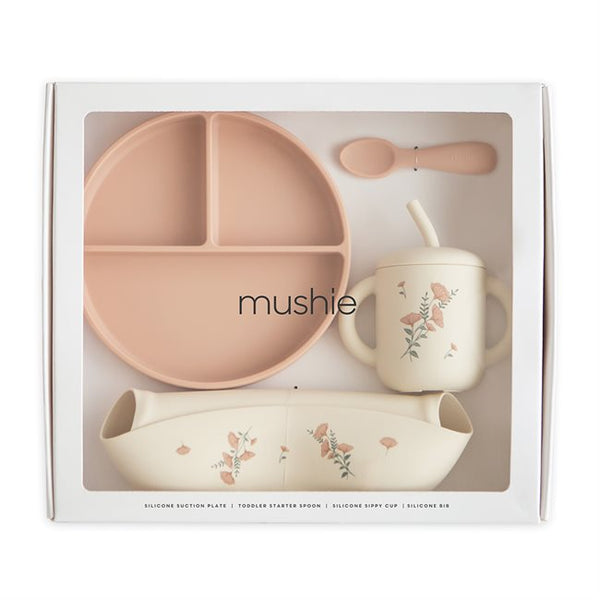 Silicone Dinnerware Set Pink Flowers
