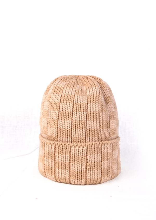 Squares Bennies Beanie Peanut