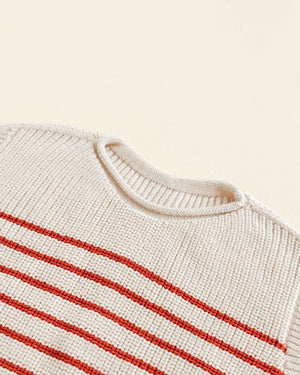 Hvid Merino-Weste Harvey Cream / Red – Rückansicht