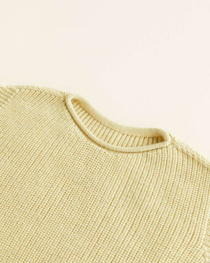Strickdetail der hellgelben Harvey Weste von Hvid