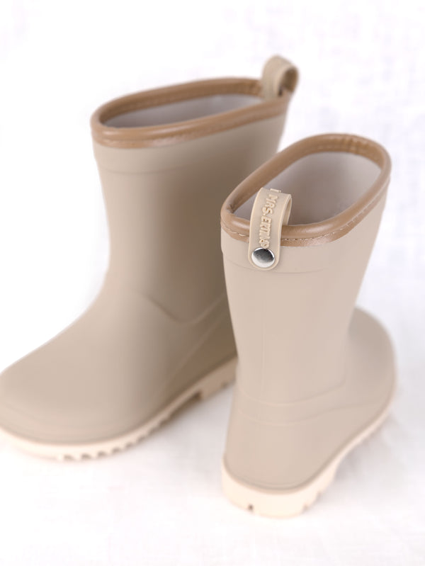 Taupe rain boots