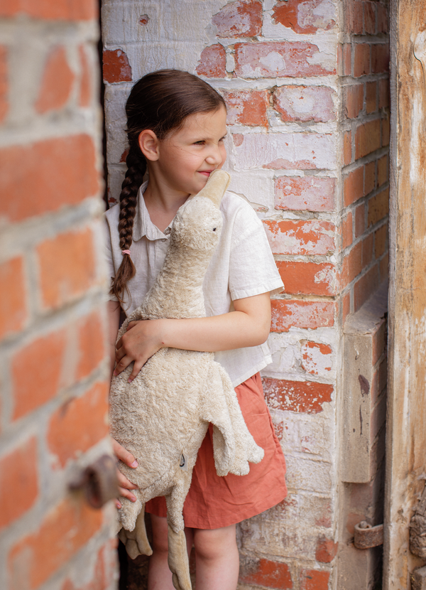 Large linen cuddly goose