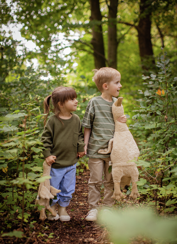 Large linen cuddly goose