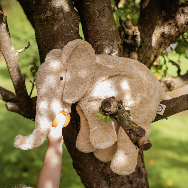 Large linen cuddly elephant