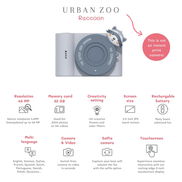 Children's Camera C5 Urban Zoo Raccoon