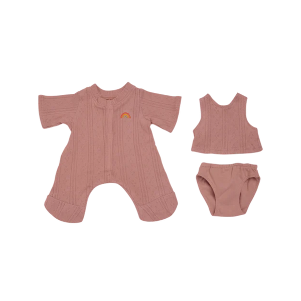 Dinkum Doll Pointelle PJ Set Rose