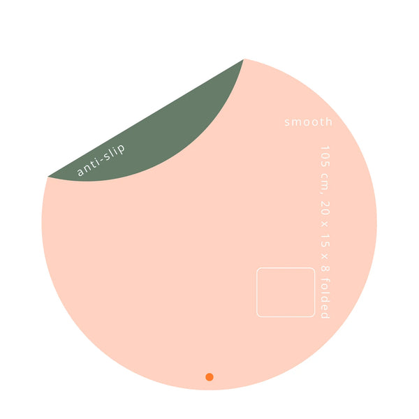 Activity & Floor Protection Mat made of Silicone Leather Roam Round Peach/Green