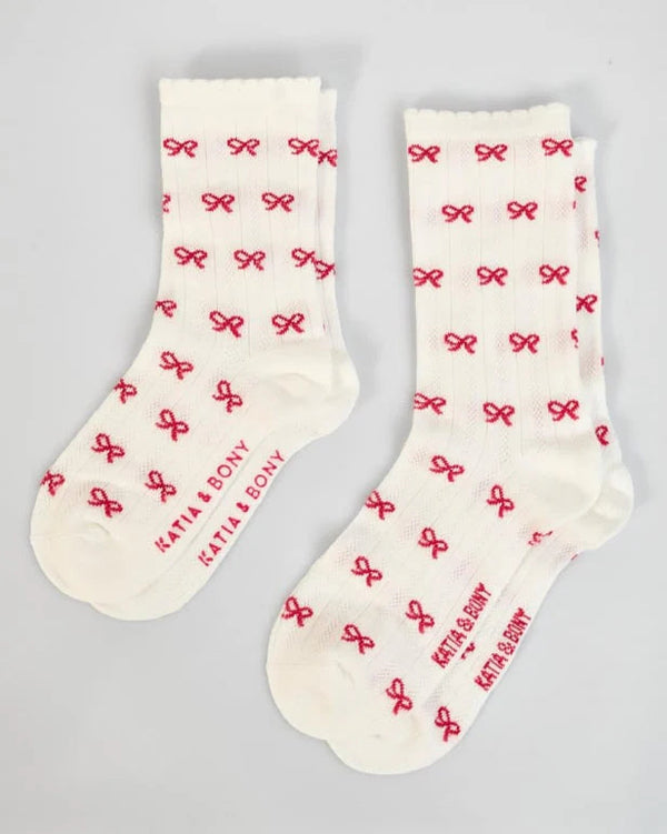 Mom &amp; Me Bow Design Sock Set Boxed