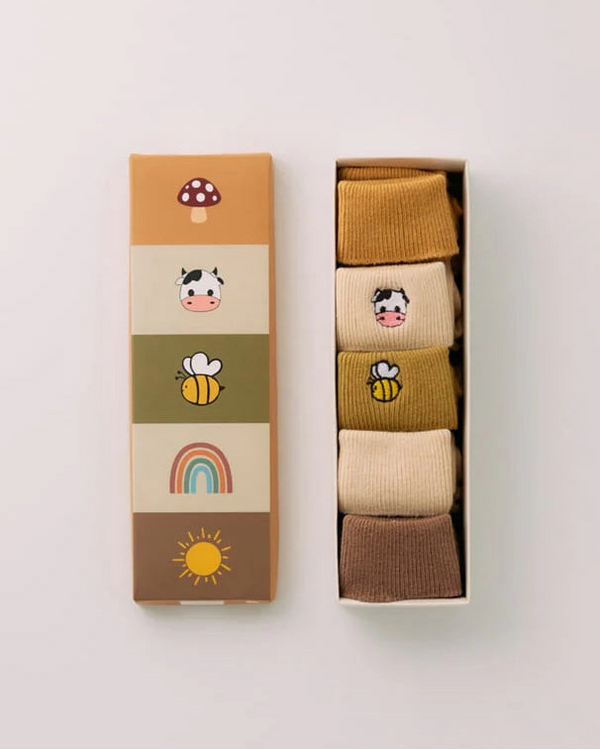 5-pack of baby socks Animal Detail boxed