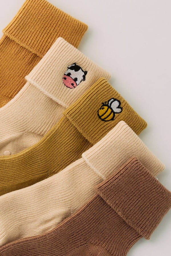 5-pack of baby socks Animal Detail boxed