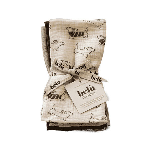 3-Pack Sausage Dog Muslin Gauze Cloths