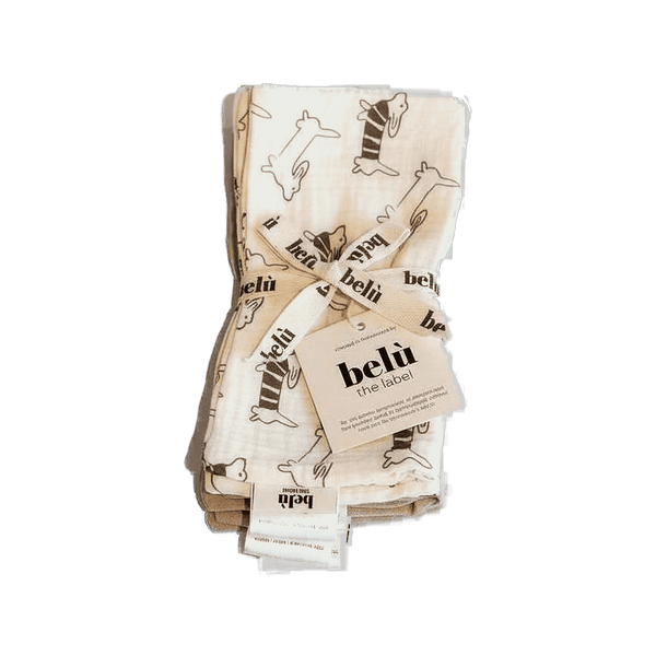 5-Pack Muslin Washcloths Sausage Dog