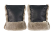 Sheepskin Handmuff Buggy Mittens Black Toast
