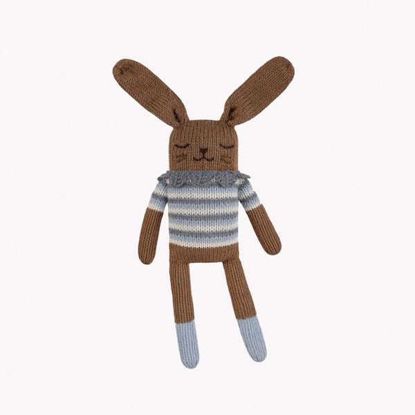 Knitted Toy Bunny Blue Vintage Top