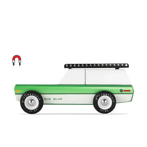 Candylab Toys Big Sur Pick-up in Grün aus Buchenholz, Seitenansicht