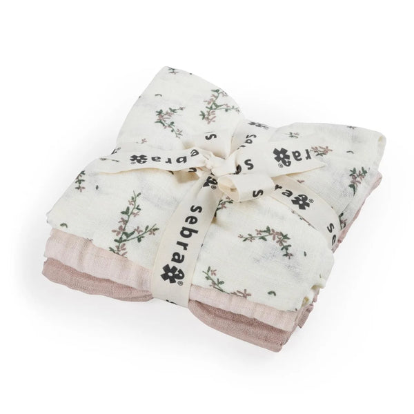 3-pack of muslin cloths Powder Blossom 