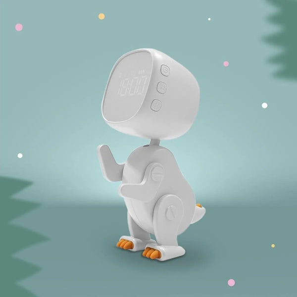 Alarm Clock Robot Dino White