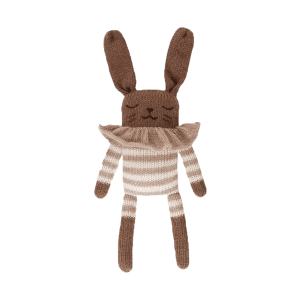 Knitted Toy Bunny Sand Striped Romper