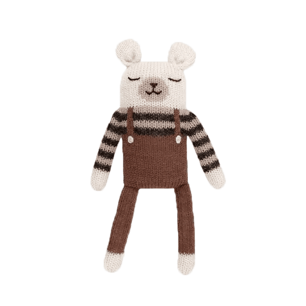 Knitted Toy Polar Bear Nut Overalls
