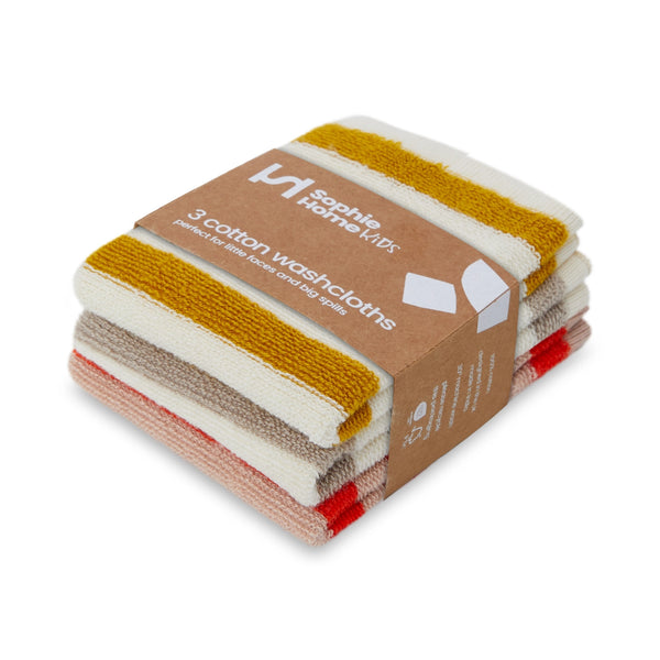 Pack of 3 citrus terry cloth washcloths