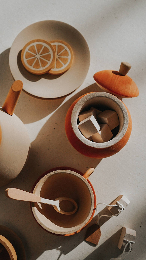 Wooden Citrus Tea Set