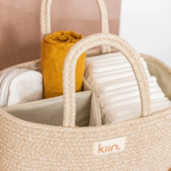 Organizer for diapers made of cotton rope 