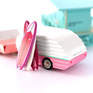 Candylab Mojave Camper Rosa, Detail der Holzoberfläche