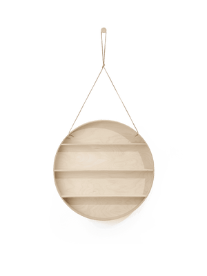 ferm LIVING Rundes Wandgestell aus Buchen- und Birken-Sperrholz an Lederkordel