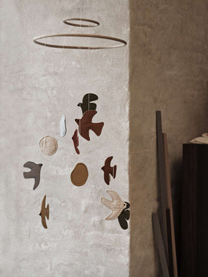 Vogel-Mobile Multi von ferm LIVING, 37 × 100 cm gross
